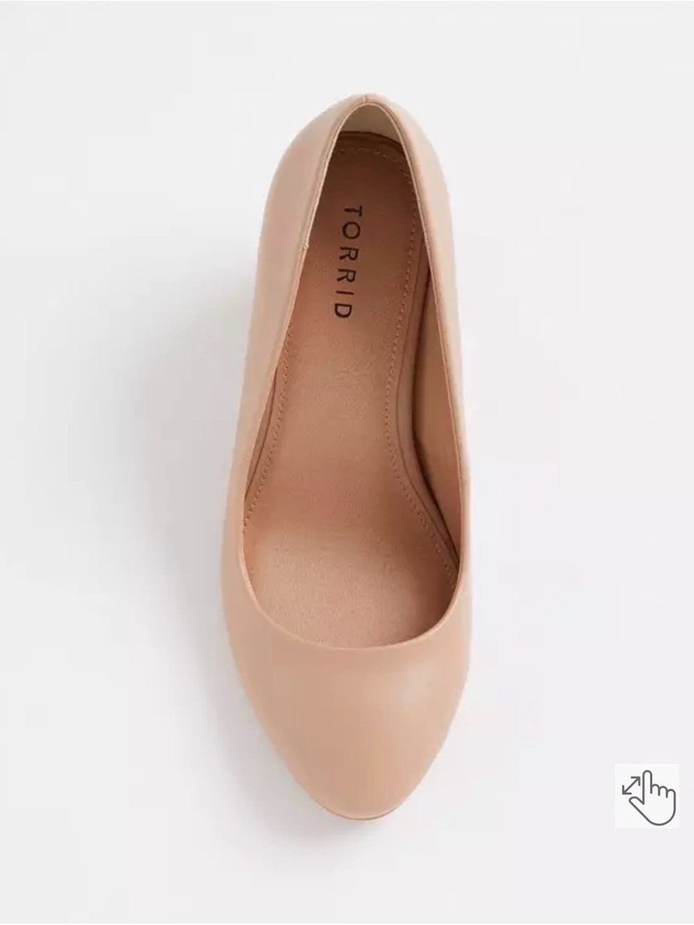 NWT Torrid Size 8W Beige Faux Leather Tapered Heel Pump